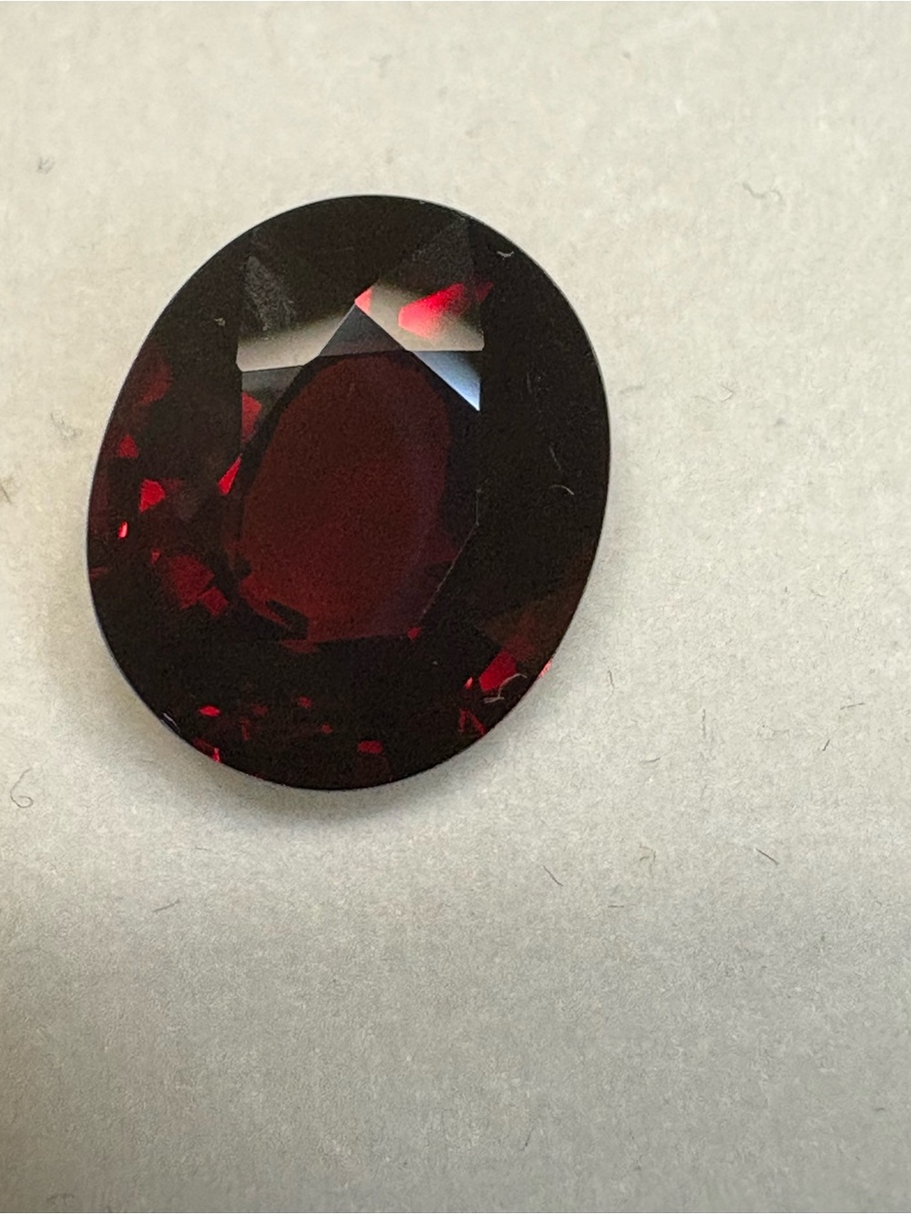 Oval Deep Red  natural Garnet Faceted Stone